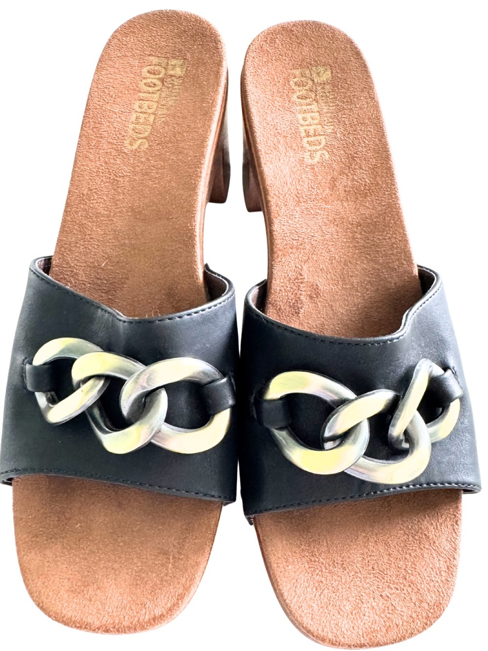 White Mountain Women’s Black Block Heel Vegan Sandals Size 10M - Picture 7 of 8
